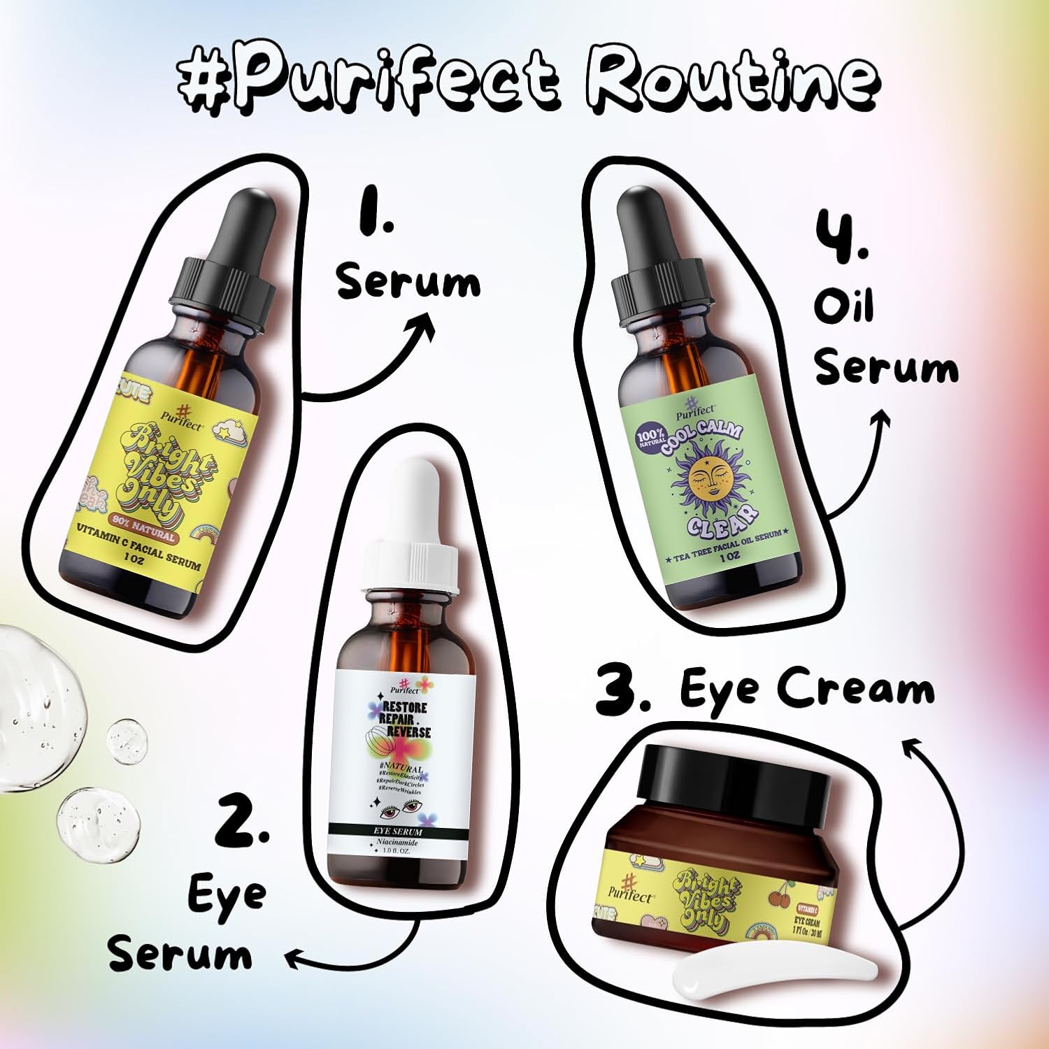 Natural Facial Serum - Anti Aging Moisturize Sensitive Skin - 30ml 1 fl oz - Tee Tree Vitamin C Shea Butter Hyaluronic Acid Multivitamin #Purifect (Niacinamide Eye Serum) - Image 7