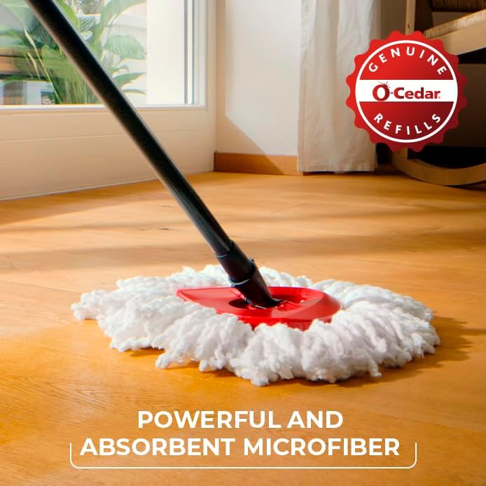 O-Cedar EasyWring Microfiber Spin Mop, Bucket Floor Cleaning System, Red, Gray, Standard - Image 9