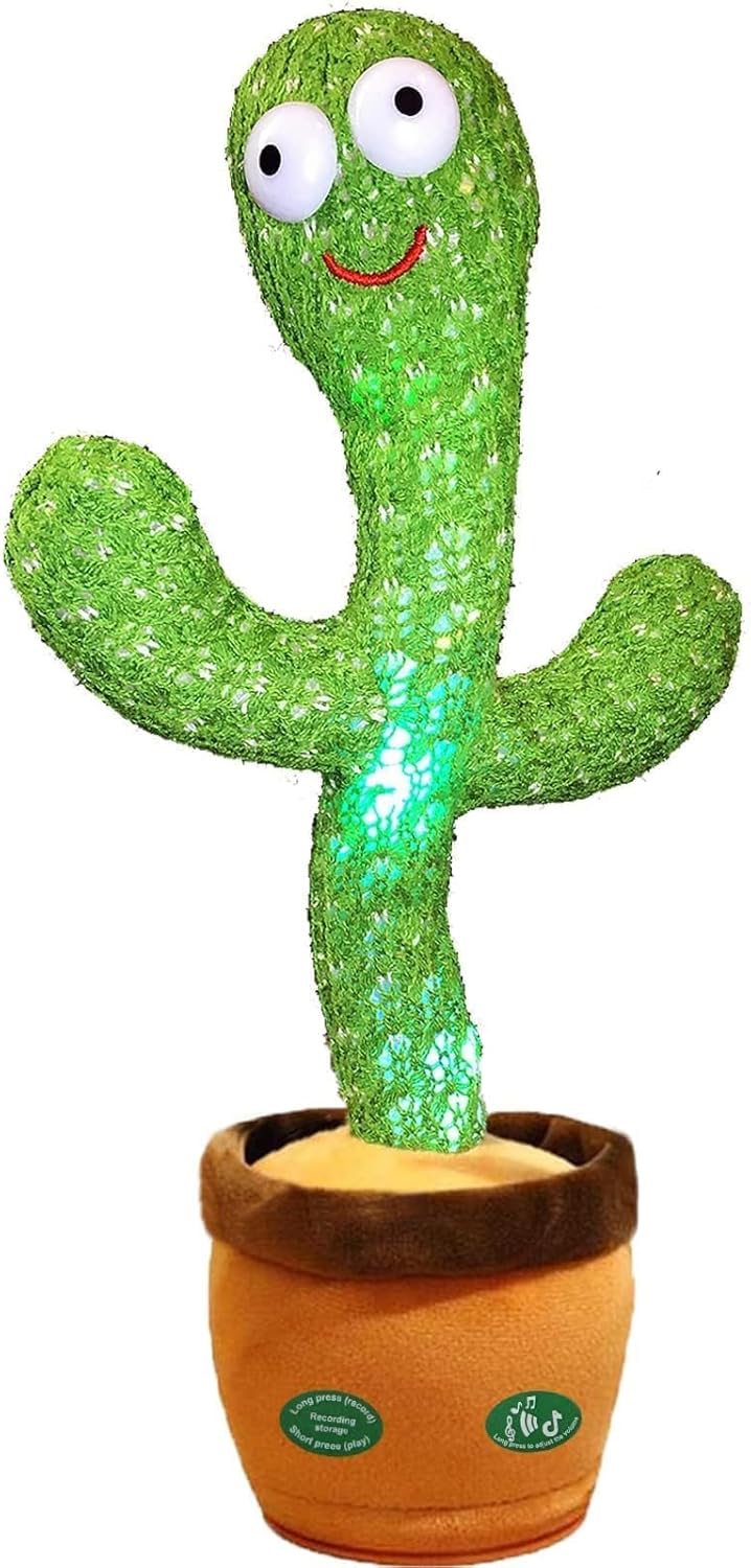 Pbooo Dancing Talking Cactus Mimicking Toy,Talking Repeat Singing Sunny Cactus Toy 120 Pcs Songs for Baby 15S Record Your Sound Sing+Dancing+Recording+LED - Image 5