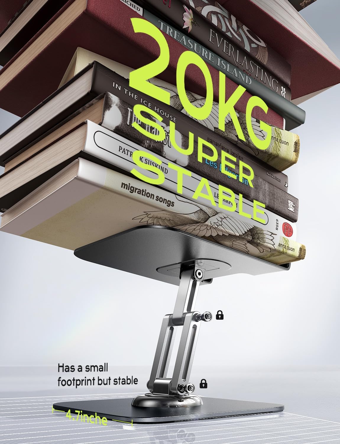 LISEN for iPad Stand Holder Adjustable Tablet Stand for Desk, 2025 for iPad Accessories Rotating Display Stand PC Office Accessories for Desk Women Kindle Table Mount/PS/Switch iPhone 12.9"-4.7" - Image 3