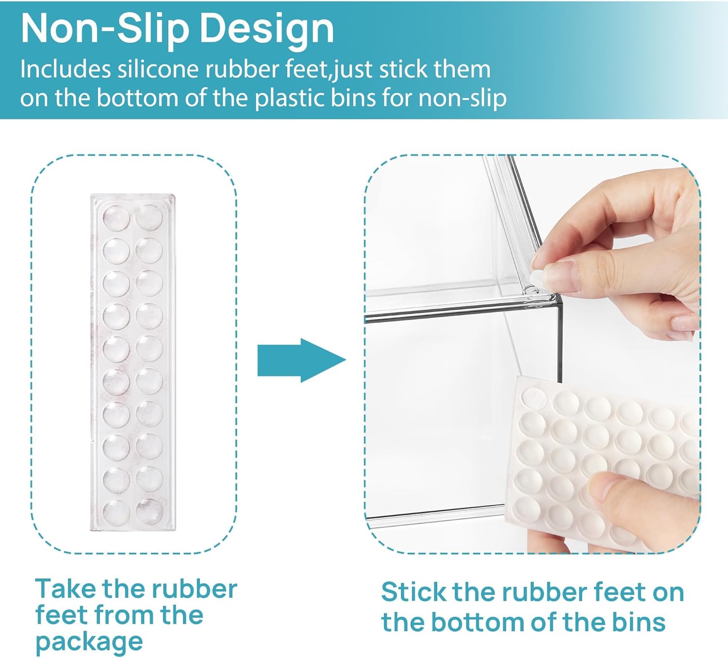 Vtopmart 4 Pack Clear Small Stackable Storage Drawers,Acrylic Bathroom Makeup Organizer,Plastic Storage Bins For Vanity, Undersink, Kitchen Cabinets, Pantry, Home Organization - Image 2