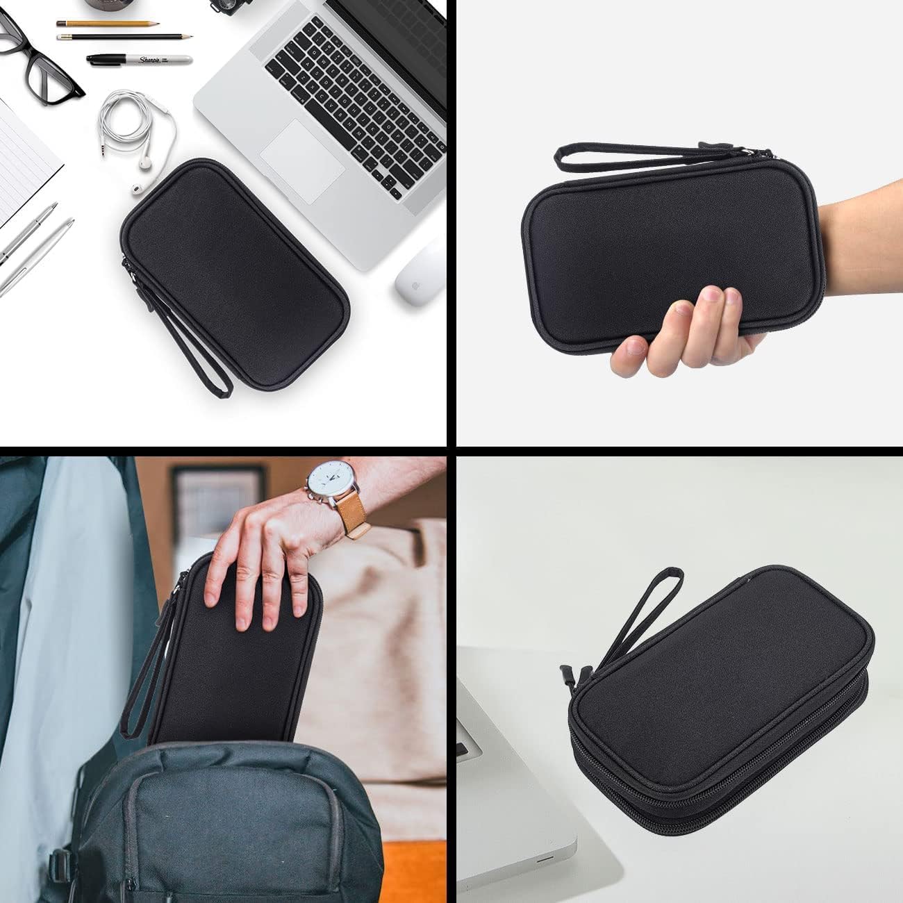 Electronics Accessories Organizer Pouch Bag, Travel Universal Organizer for Cable, Charger, Phone, SD Card, Business Travel Gadget Bag - Image 5