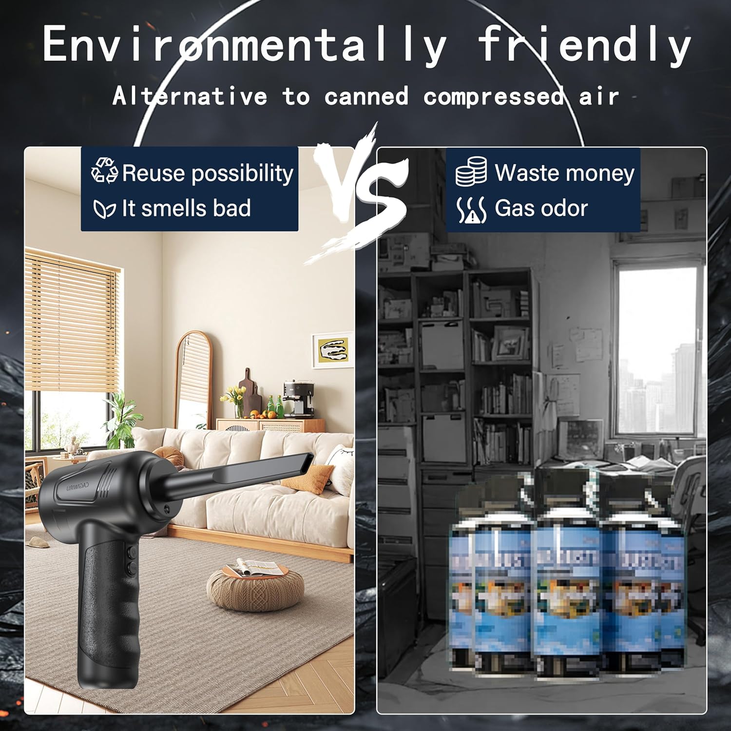 Compressed Air Duster-Cordless Air Blower-Electric Air Duster for Cleaning Keyboard PC-Air Cleaning Kit-3 Speed Duster Cleaner with LED-Light-no Canned air dusters-car Dusters - Image 7