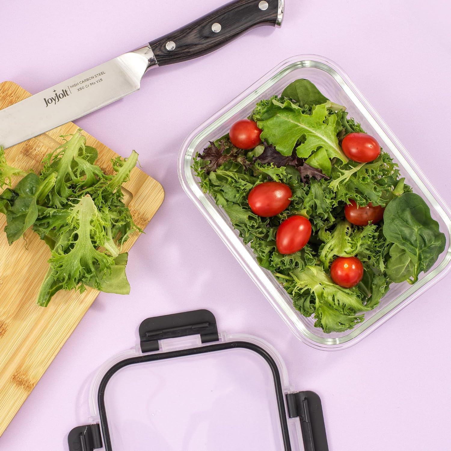 JoyJolt 24pc Borosilicate Glass Storage Containers with Lids | 12 Airtight/Freezer Safe Food Storage Containers for Pantry and Kitchen | Meal Prep Container for Lunch | Glass Tupperware Set - Image 4